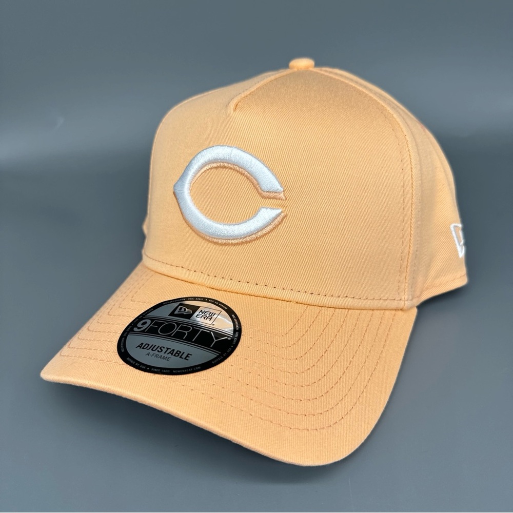 New Era 9Forty Cincinnati Reds A-Frame Snapback Adjustable Pastel Peach Hat Cap